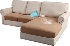 H.VERSAILTEX 100% Waterproof Seat Cushion Covers Sectional Couch Covers 3 Pieces