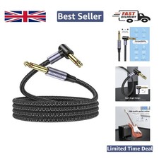 2M Braided Electric Guitar Cable - Right Angle, Durable, Noise-Free Connectivity