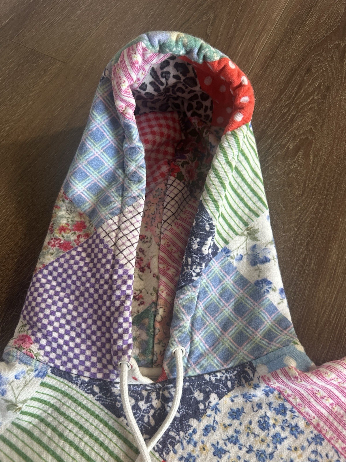 Teddy Fresh Patchwork Multicolor Knit Cotton Hood… - image 2