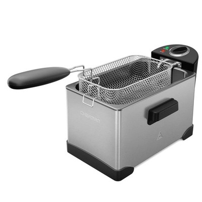Chefman 3-Qt Deep Fryer w Basket Adjustable Temp Stainless Steel Easy Clean