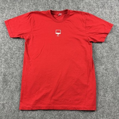 Apple Employee IMac Shirt Mens Medium Red Graphic Logo Tee American Apparel Mac