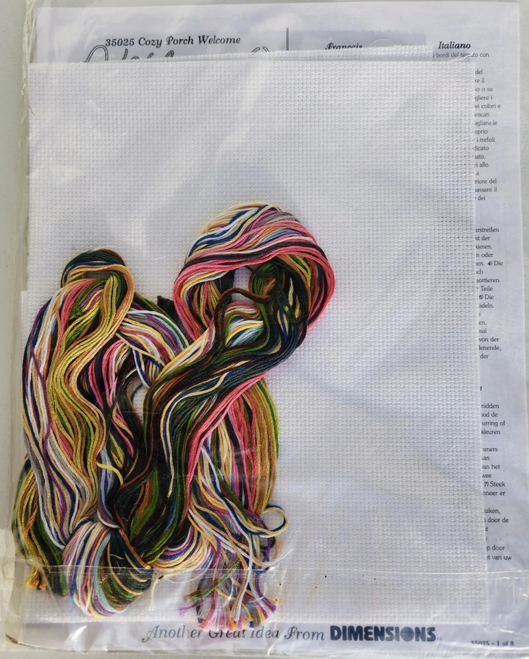 Dimensions Cozy Porch Counted Cross Stitch Kit #35025 Friends & Family Welcome - Image 3 of 4