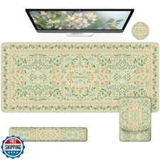 iCasso Mouse Pad with Wrist Rest,Large Desk Mat Set,Ergonomic Keyboard Pad wi