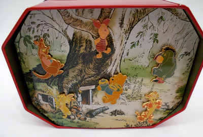 Vintage Disney Winnie the Pooh and Friends 30th Anniversary Pin Tin Set of 6