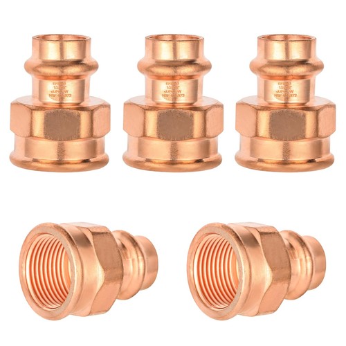 5 PCS 1/2x3/4 Inch FPT Press Copper Female Adapter Tubing Pressure Fitting