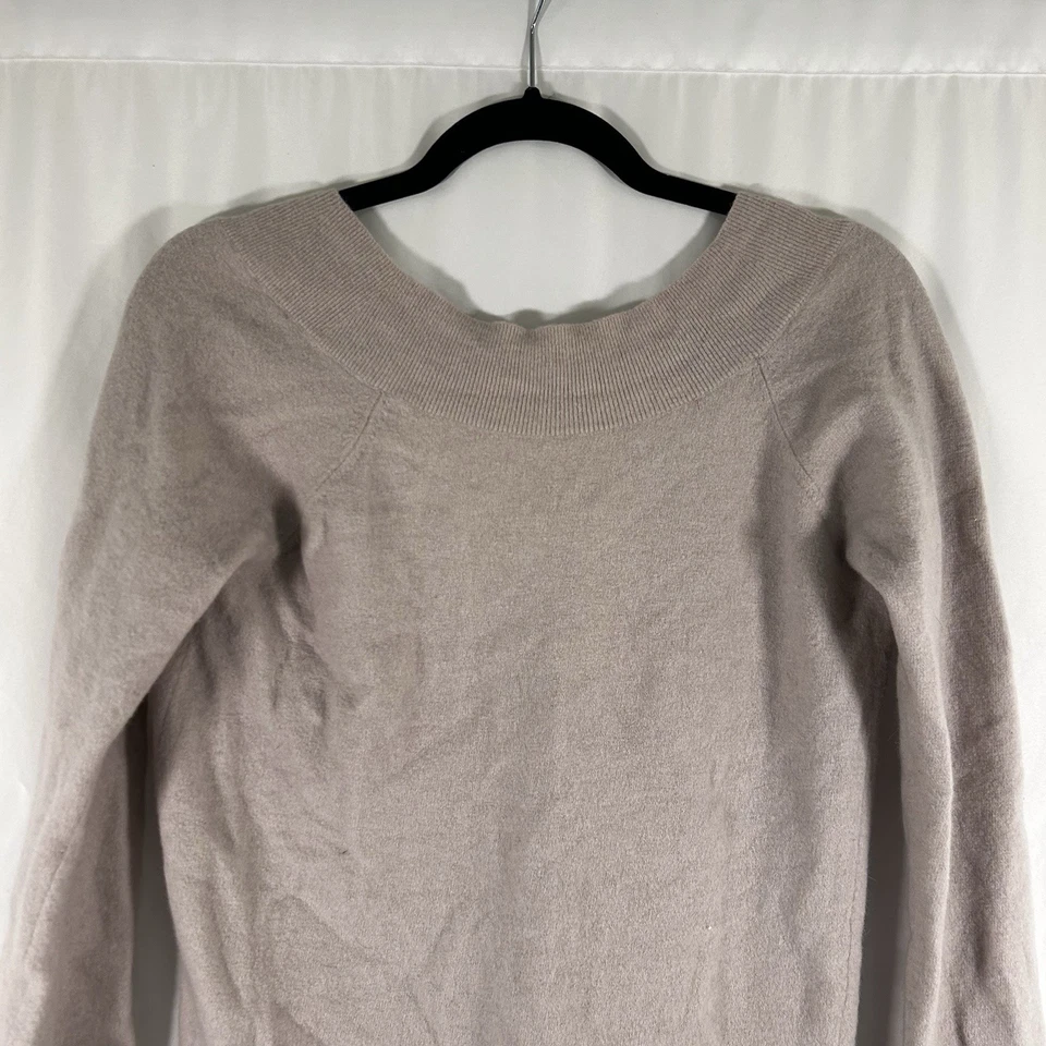 Halston Heritage Sweater Dress Women's Medium Beige Long Sleeve Wool Rabbit Hair - Image 2 of 4