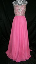 TIFFANY DESIGNS 6 DRESS BALL GOWN CRYSTALS PINK FORMAL WEDDING PROM 46074 NWT