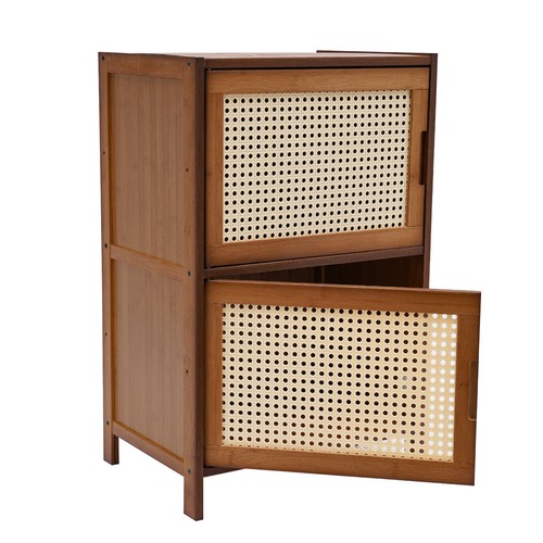 Modern Nightstand 2 Drawers End Side Table Bedside Table with Storage Cupboard - Picture 4 of 22