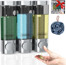 3 in 1 Shower Soap Dispenser, Shampoo and Conditioner Dispenser No Drill, No Lea