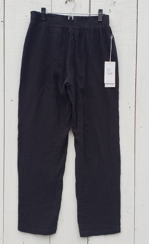 Calme Johnny Was Relaxed Fit Pant Gauze Cotton Black Size XL NWT $118