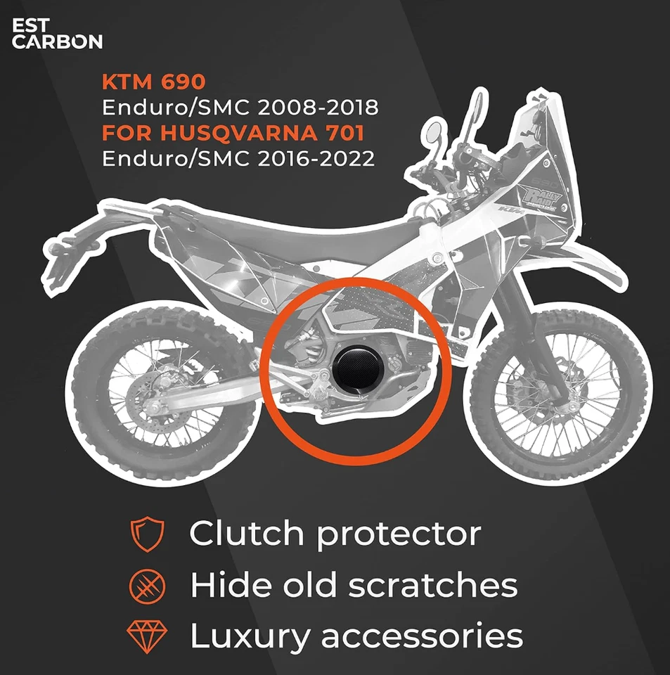 Крышка муфты KTM, защита двигателя, углеродное волокно для KTM 690 SMC/Enduro/Duke - Изображение 3 из 4