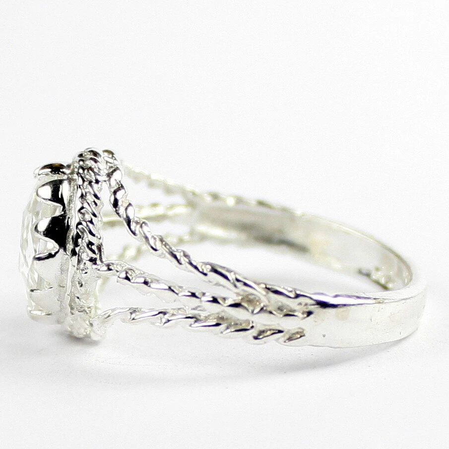 Anillo de plata esterlina con topacio de plata para damas - hecho a mano • SR070 Foto 3 de 4