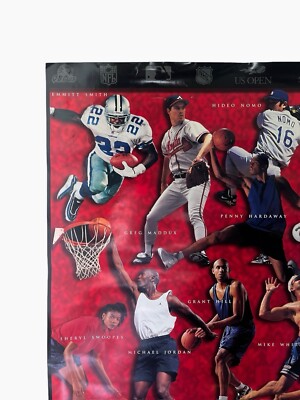 vintage wilson brand pro athletes poster featuring michael jordan
