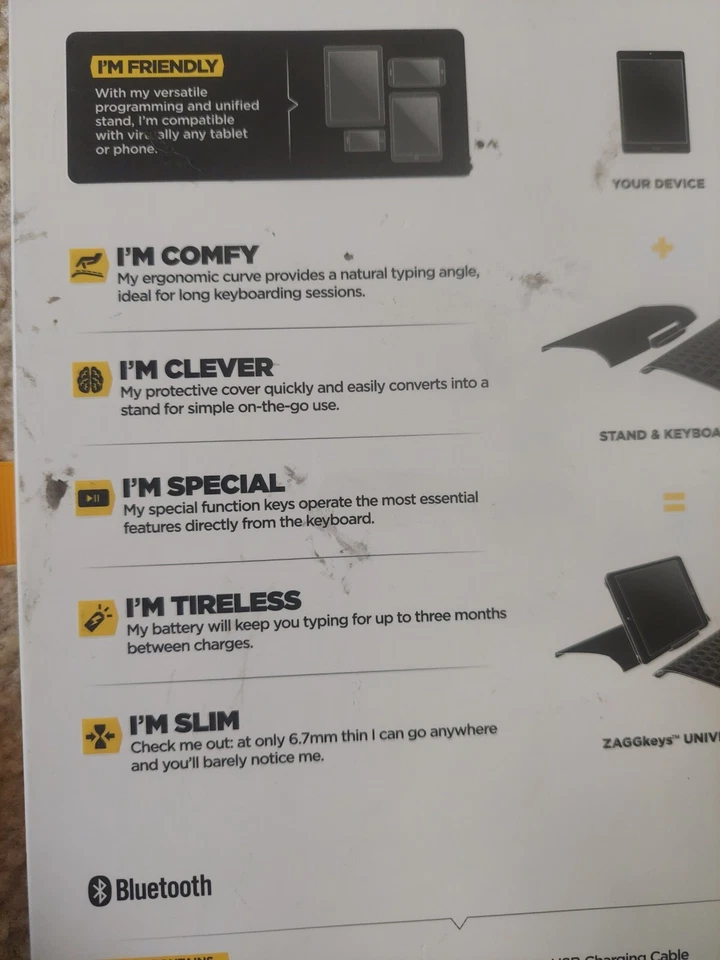 ZaggKeys Universal Tablet Bluetooth Folio Keyboard Stand Apple, Android & More - Image 4 of 4