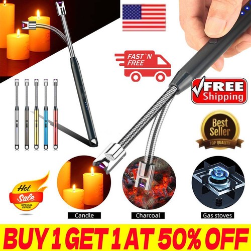 Electric Lighter Arc USB Rechargeable Candle BBQ Electronic Flameless Plasma - Afbeelding 1 van 20