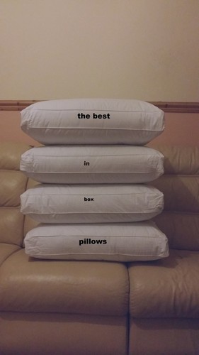 PAIR OF BOX PILLOWS NEW LUXURY HOTEL QUALITY BED PILLOW Orthopaedic MEDIUM RP 60 - Picture 6 of 6