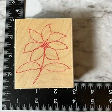POINSETTIA FLOWER STEM WATERCOLOR RUBBER STAMP HERO ARTS