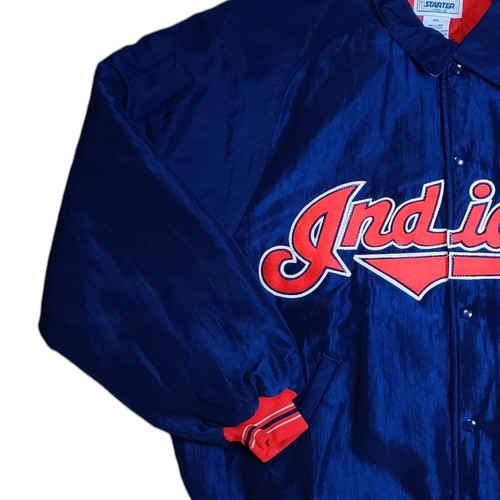 Vintage Starter Diamond Collection Cleveland Indians Varsity Jacket Mens 2XL - Foto 2 di 12