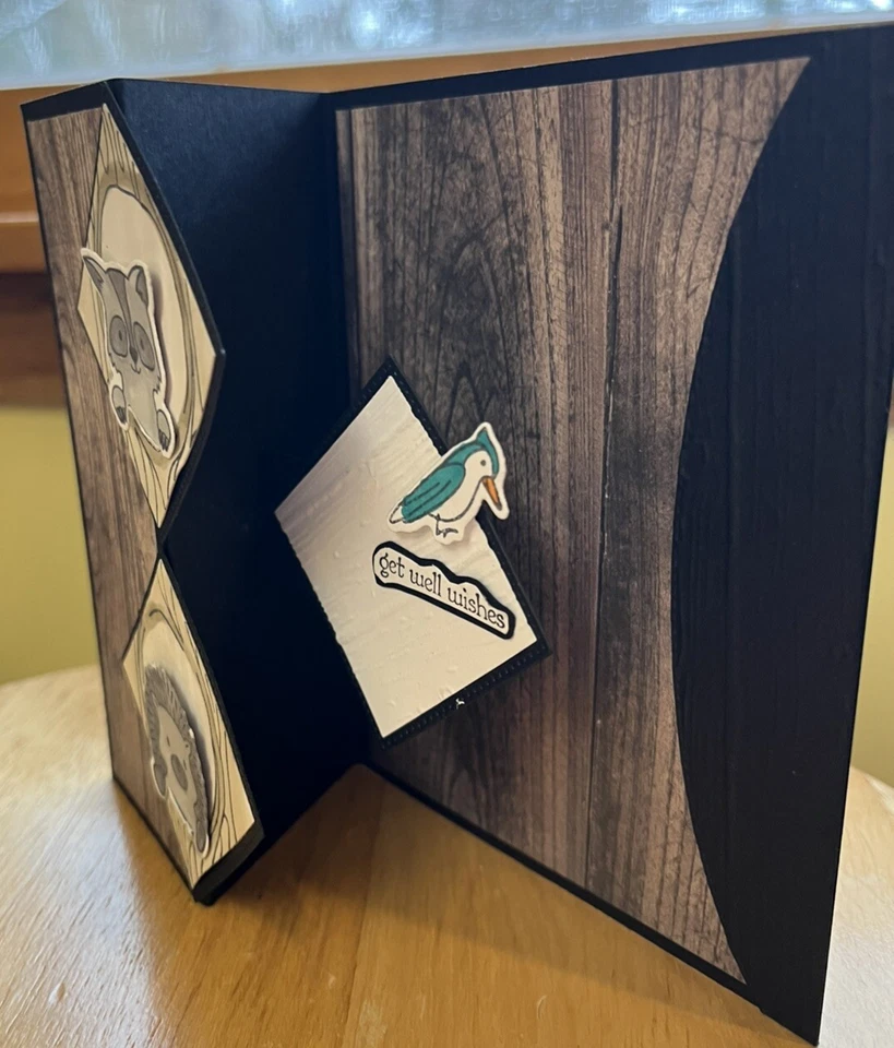 Forrest Critters   Get Well Card - Hand Stamped  - Blank Inside - Stampin' Up - Image 3 of 4