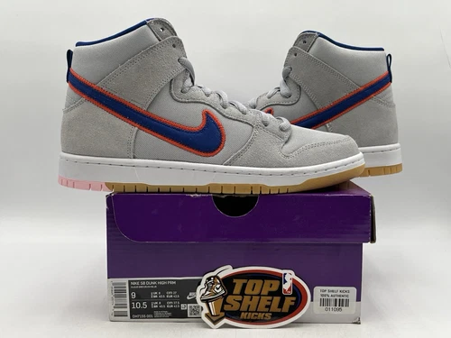 New Nike Dunk High SB New York Mets 2022 Size 9 Rare Authentic Grey Skate Suede 