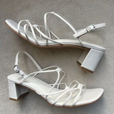 Jeffrey Campbell White Patent Leather Strappy Heeled Sandals Women US 9