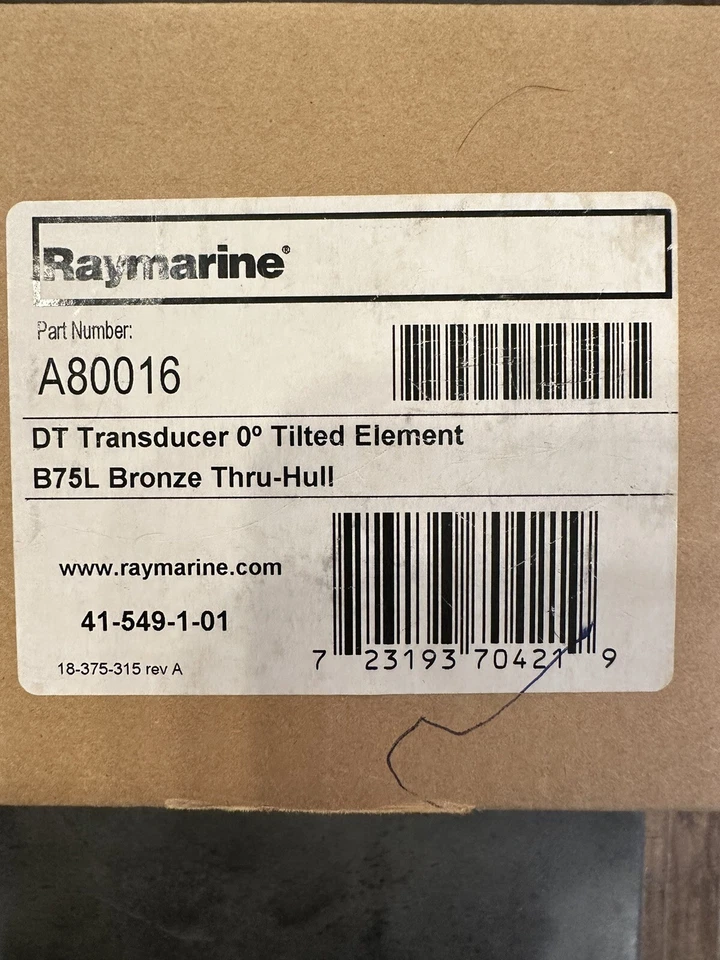 Raymarine B75L Low Profile Thru Hull 0 Degree Transducer A80016 - Image 3 of 4