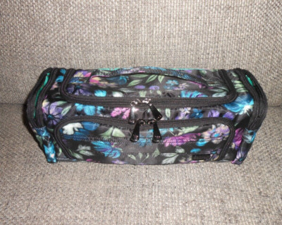 Lug TROLLEY Large Cosmetic Make-up Bag Travel Case Bloom Black Floral NWOT