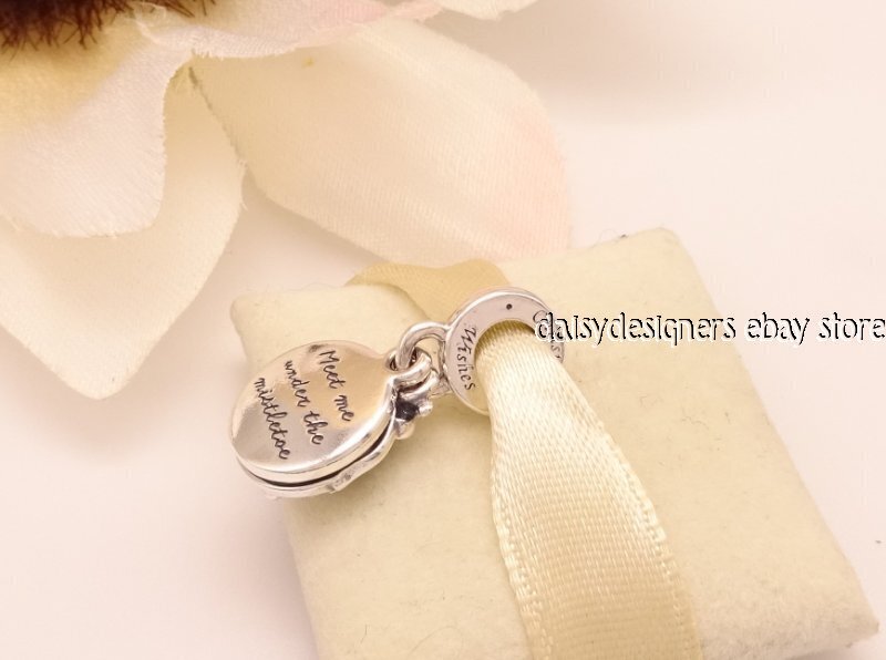 2020 Holiday PANDORA Christmas Mistletoe Dangle Charm 799229c01 Bagtag ...