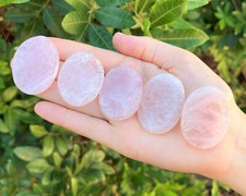 Rose Quartz Worry Stone (Polished Rose Quartz Gemstone, Rose Quartz Palm Stone)