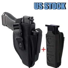 Tactical OWB Gun Holster Waist Belt Pistol Holder  with Single Magazine Pouch US