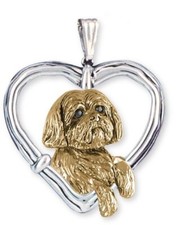Shih Tzu Pendant 14k Gold Vermeil Shih Tzu Jewelry SZ19-TPVM