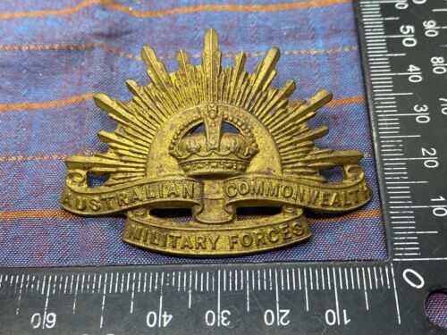 Insignia de gorra original de las fuerzas de la Commonwealth australiana de la Primera Guerra Mundial - Imagen 1 de 4