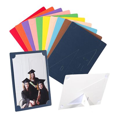 4x6 Paper Frames Set of 10, Colorful Cardboard Picture Frame with Easel