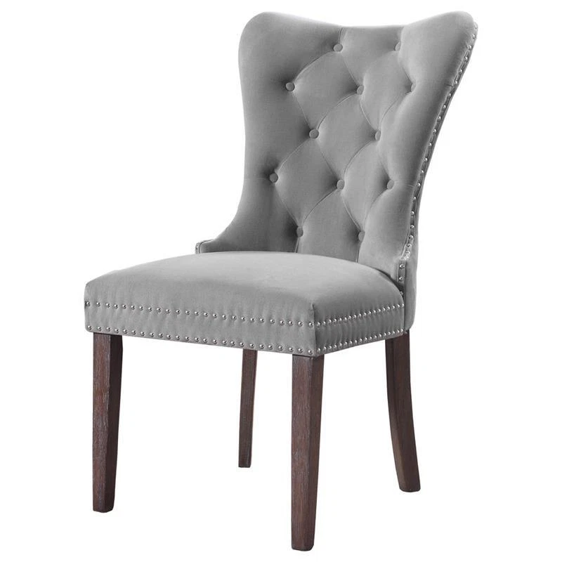Light gray velvet chair hot sale