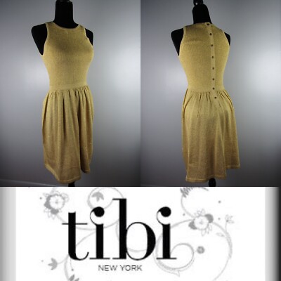 slim fit dress slacks Nadine Merabi Nina Gold Dress L main image 1