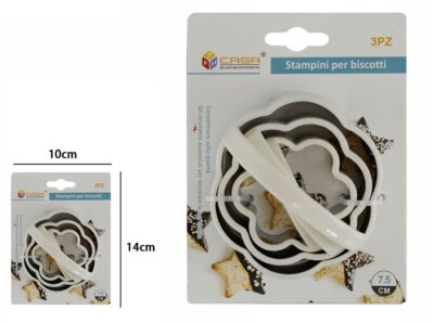 x 3er Set Formen Ausstecher Kuchen Nudeln Blumenform dfh