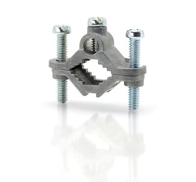 Electrical Grounding Rod CLAMP - Direct Burial Hex Head- Fits ½ to 1'' UL 10 Pack