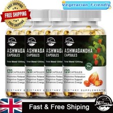 Ashwagandha Extract 4×120 Capsules KSM66 Strongest Fatigue Sleep Stress Anxiety