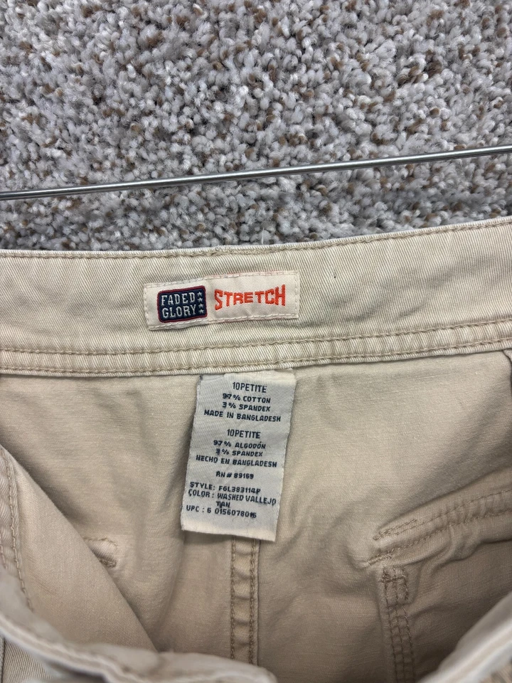 Faded Glory Tan Chino Pants Khaki Straight Leg Y2K Pants Women's Size 10P - Image 2 of 4