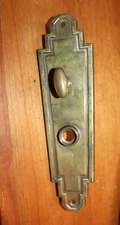 Victorian Antique Ornate wrought bronze Doorknob Escutcheon With Thumb B-22
