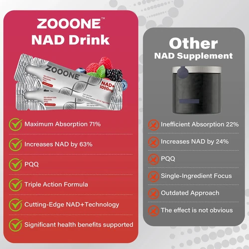 ZOOONE NR1000 - NAD+ Berry Flavor Drink Mix For- Skin Aging Support Energy - Picture 5 of 12