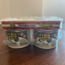 2 Pk Flex Paste Super Thick Rubber Spreadable White 1 Lb Tub - Sealed