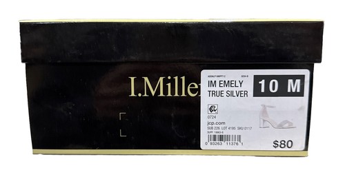 I. Miller Shoes Womens Emely Buckle Open Toe Block Heel Pumps True Silver (S 10) - Picture 2 of 4