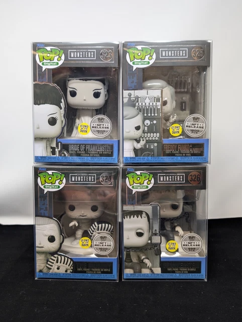 Funko Pop! Digital Universal Monsters Full Set - Bride, Mummy, FF as Dr. & Frank