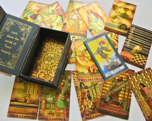 3"x5" Borderless PVC Plastic Waterproof Tarot Deck Tarot Guidebook Gift Box - Picture 17 of 24
