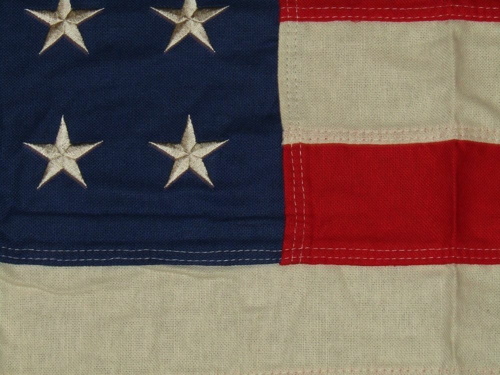 VINTAGE COTTON 48 STAR AMERICAN FLAG - 3 X 5 OLD GLORY SEWN