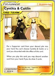 Cynthia & Caitlin 189/236 Cosmic Eclipse Uncommon Trainer TAG TEAM