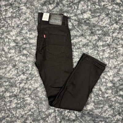 New Levi's 512 Slim Taper Jeans Mens Size 28x30 Black Stretch Dark Wash Pants