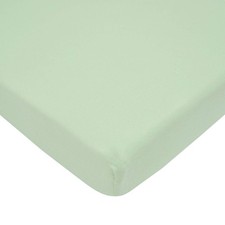 Mini Crib Sheet 100 Cotton Fitted 38 x 24 Breathable Green Portable American