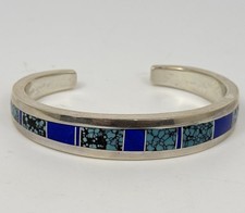 Beautiful Vintage Ray Tracey + Knifewing Segura Multi-Stone Inlay Bracelet, 49g